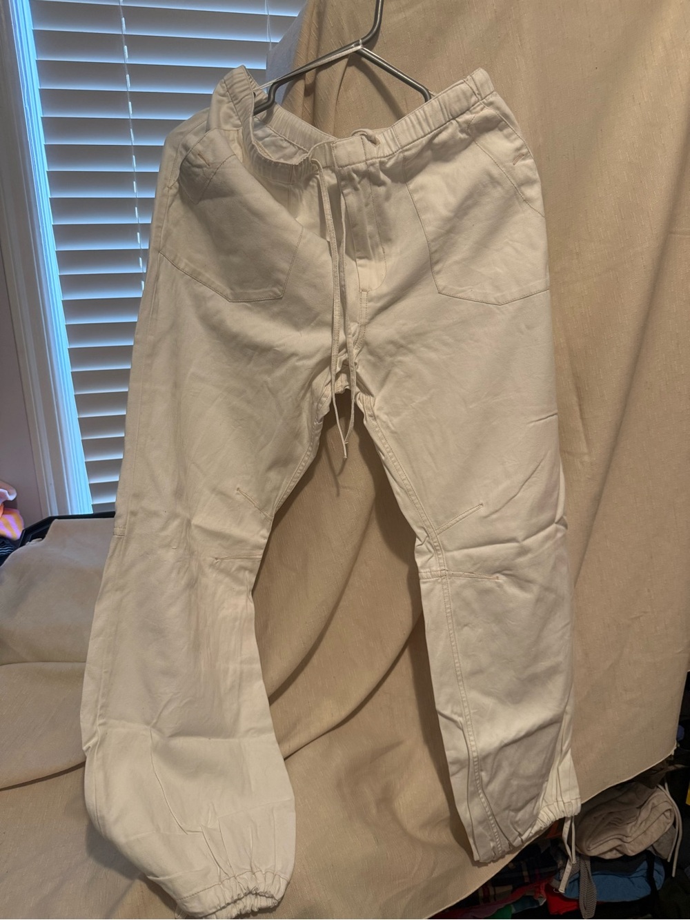 We The Free Women's White Drawstring Jogger Pants